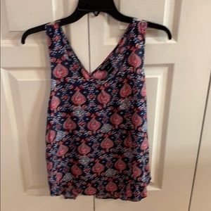Lucky Brand navy & red sleeveless top